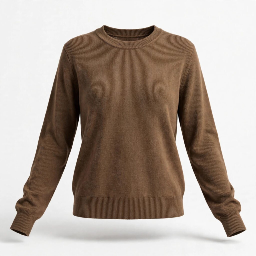 Haut Côtelé Marron Femme