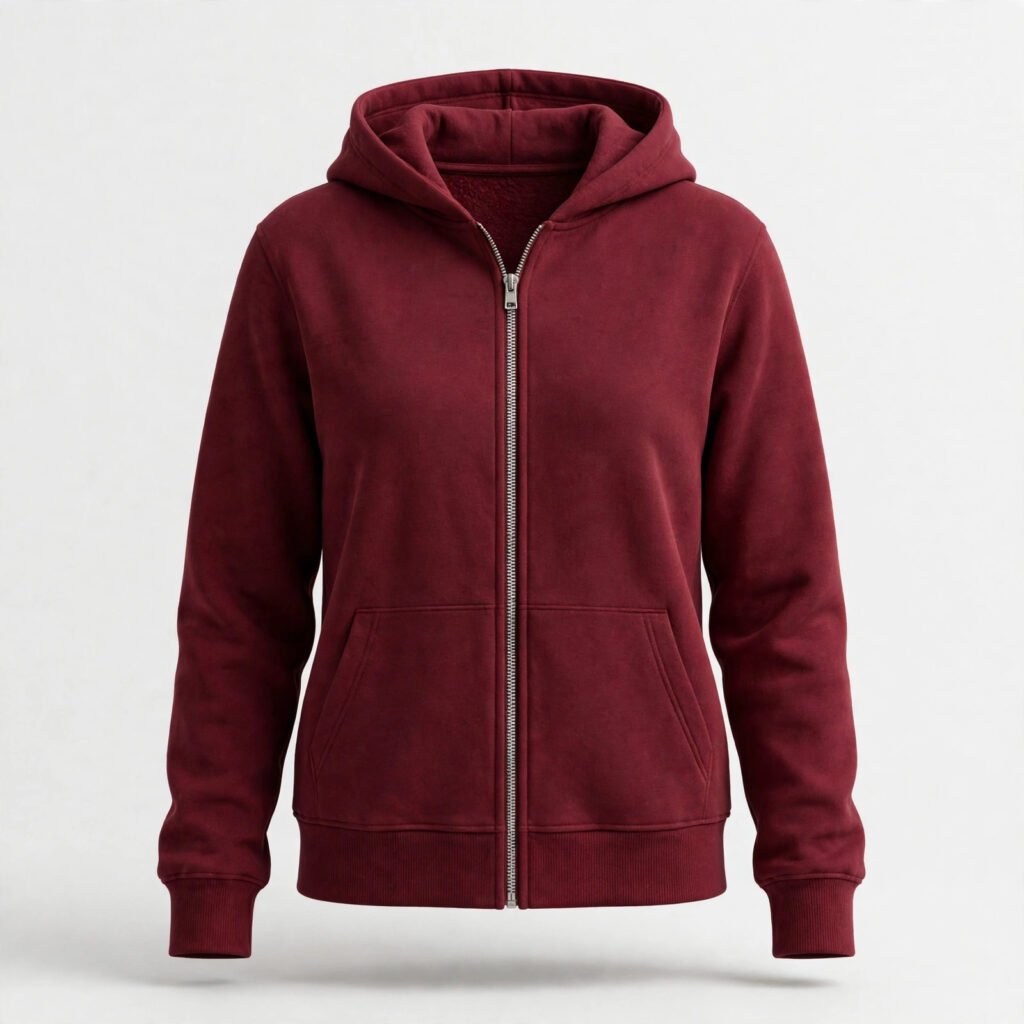 Sweat Zippé Bordeaux Femme