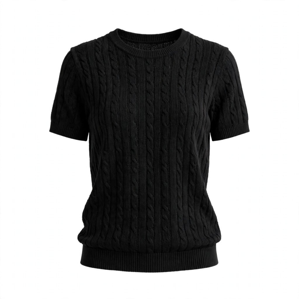 T-shirt Maille Noir Femme