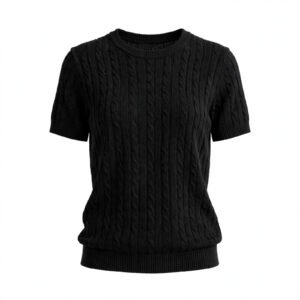 T-shirt Maille Noir Femme